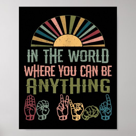 Poster Langue Sourds Sensibilité Kindness Asl Langue (Devant)