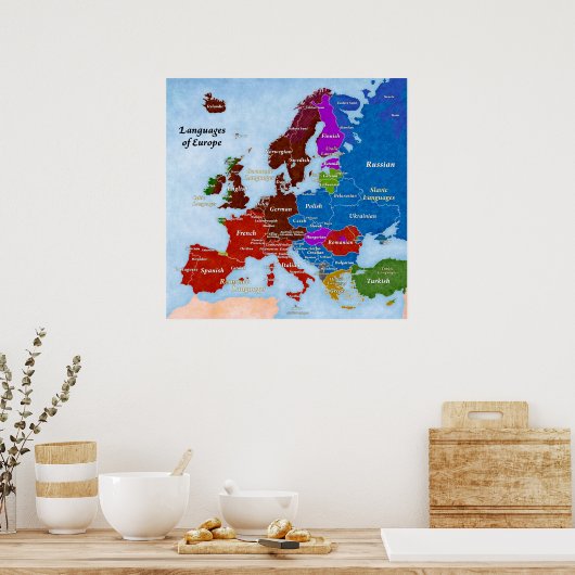 Poster Langues de l'Europe (Cuisine)