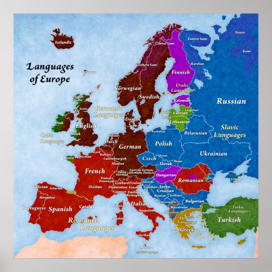 Poster Langues de l'Europe (Devant)