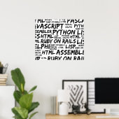 Poster Langues de programmation, Langues informatiques, C (Bureau à domicile)