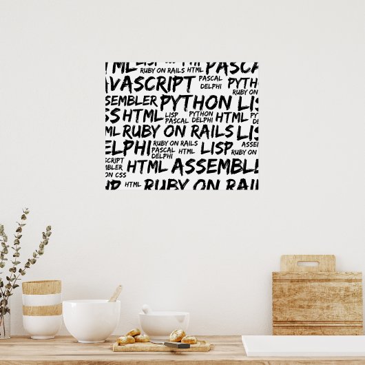 Poster Langues de programmation, Langues informatiques, C (Cuisine)