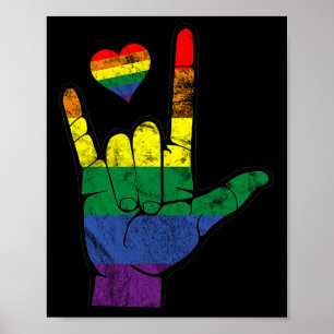 Poster Langues des signes gay pride ASL LGBT Sensibilisat