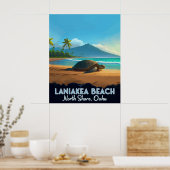 Poster Laniakea Beach Haleiwa Oahu Hawaii Turtle (Cuisine)