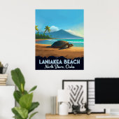 Poster Laniakea Beach Haleiwa Oahu Hawaii Turtle (Bureau à domicile)