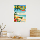 Poster Lanikai Beach, Hawaii - Canoë Tropical (Cuisine)