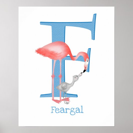 Poster L'animal ABC F est destiné à l'impression flamingo (Devant)
