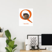 Poster L'animal ABC Q est destiné à l'impression à quatre (Bureau à domicile)