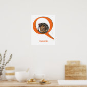 Poster L'animal ABC Q est destiné à l'impression à quatre (Cuisine)