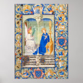 Poster L'Annonciation Vierge Marie Illumination médiévale (Devant)