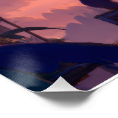 Poster Lantern-Lit Twilight Pavilion Fantasy Scene (Coin)