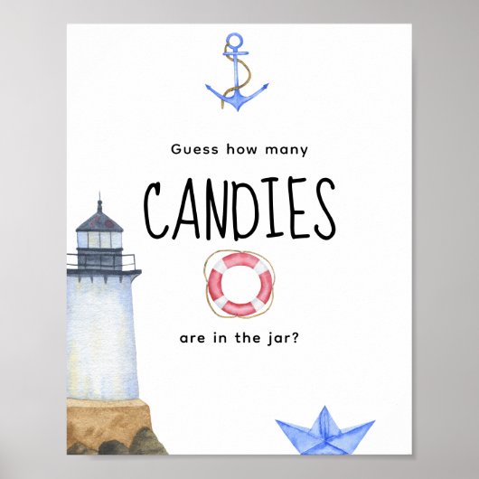 Poster Lanterne à eau - Combien de bonbons (Devant)