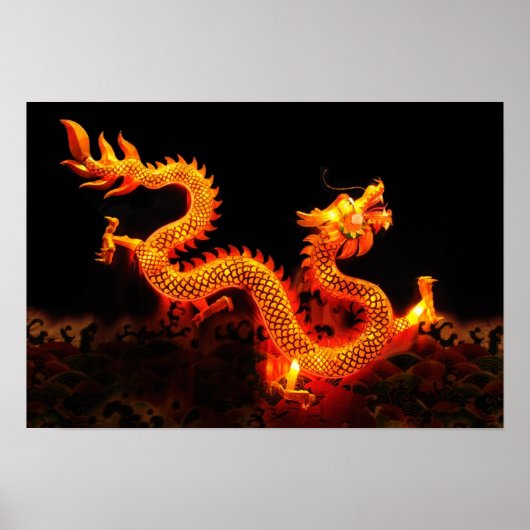 Poster Lanterne chinoise de dragon (Devant)