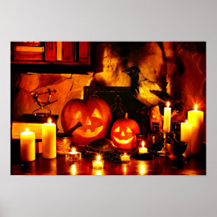 Poster Lanterne Citrouille d'Halloween