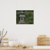 Poster lanterne en pierre éclairée dans le Jardin Japonai (Cuisine)