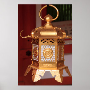 Poster Lanterne japonaise dorée