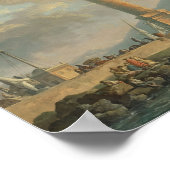 Poster Lanterne Molo, Naples avec Vésuve au-delà de Carl (Coin)