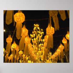 Poster Lanterne pour la fête de Loi Krathong.