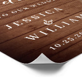 Poster Lanterne Roses Rouges en Bois Rustique Bienvenue M (Coin)