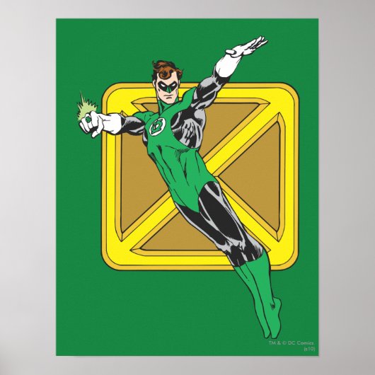 Poster Lanterne verte avec Arrière - plan (Devant)