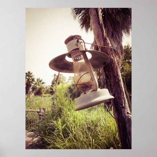 Poster Lanterne Vintage rustique accrochée à l'extérieur  (Devant)