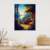 Poster Lanternes à la terrasse lumineuse (Cuisine)