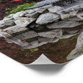 Poster Lanternes de jardin japonais et feuilles d'érable (Coin)