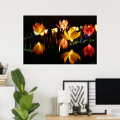 Poster lanternes en forme de lotus pour la fête du milieu (Bureau à domicile)