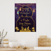 Poster Lanternes Exotic Arabian Nights Baby shower Bienve (Cuisine)