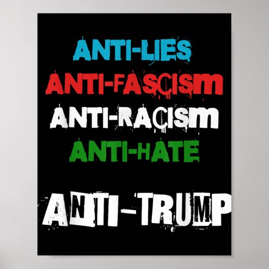Poster L'Anti-Trump Met En Cause Le Fascisme Le Racisme E (Devant)