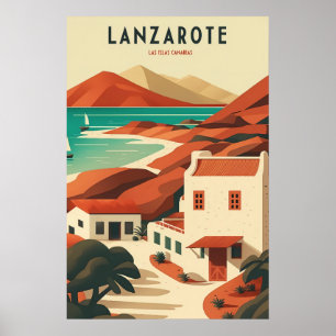 Poster Lanzarote Îles Canaries Art de Voyage Vintage