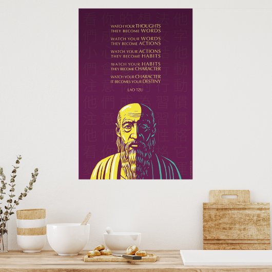 Poster Lao Tzu cite : (Cuisine)