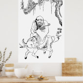 Poster Lao Tzu Ming dynastie chinoise peinture (Cuisine)