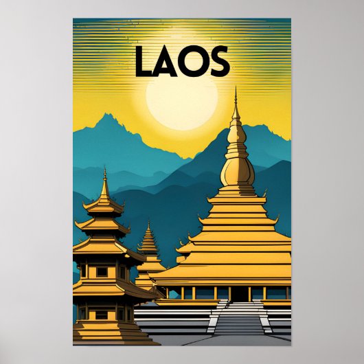 Poster Laos Travel Art (Devant)