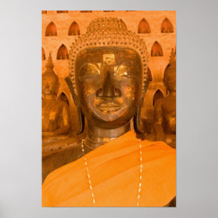 Poster Laos, Vientiane, une des 6840 images de Bouddha en