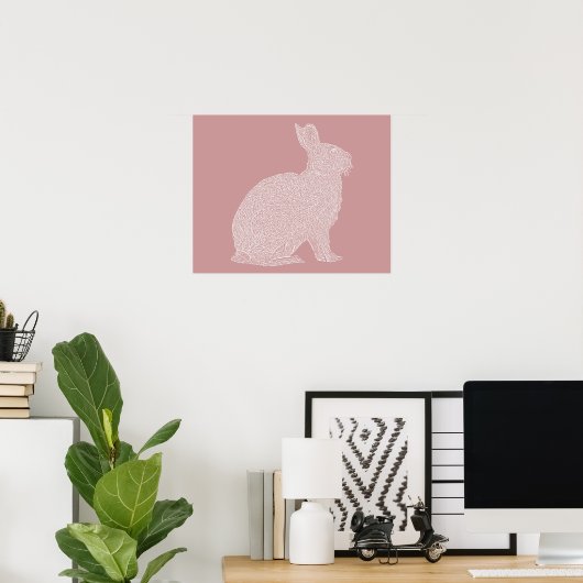 Poster Lapin (Bureau à domicile)