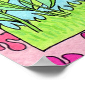 Poster Lapin à fleurs violettes (Coin)