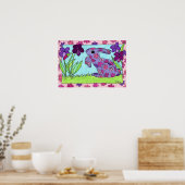 Poster Lapin à fleurs violettes (Cuisine)