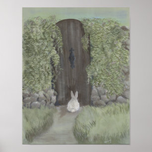 Poster Lapin à la porte - Imprimer