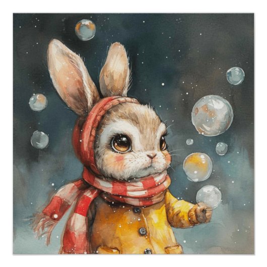 Poster Lapin à queue de coton Bulles: Un peu de fantaisie (Devant)