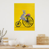 Poster Lapin à vélo (Cuisine)