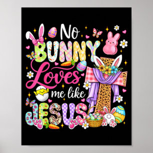 Poster Lapin aime comme Jésus Pâques enfants chrétiens fe