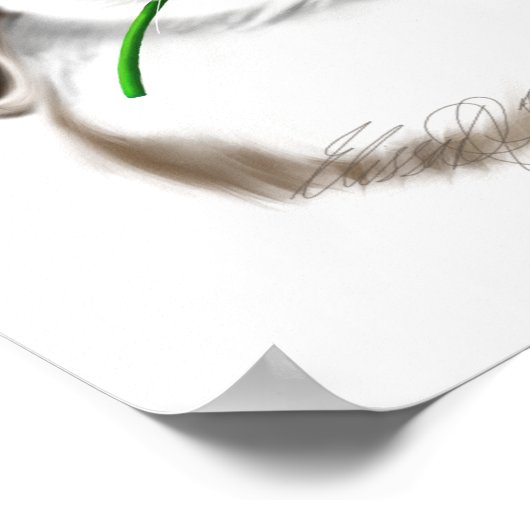 Poster Lapin américain adorable et duveteux avec tulipe r (Coin)