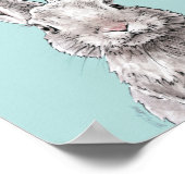 Poster Lapin Animal de compagnie Art Aquarelle Mignon Pri (Coin)