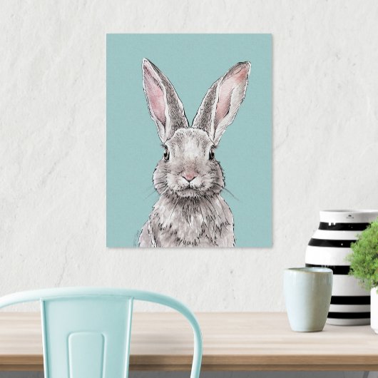 Poster Lapin Animal de compagnie Art Peinture aquarelle M
