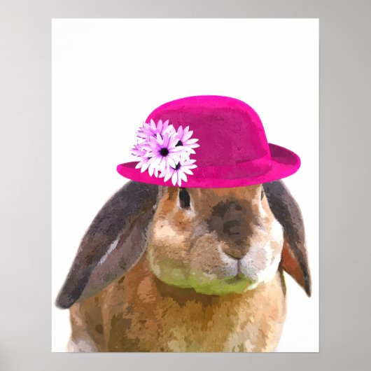 Poster Lapin animal des bois crèche chambre de bébé (Devant)