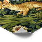 Poster Lapin Art nouveau dans le jardin (Coin)