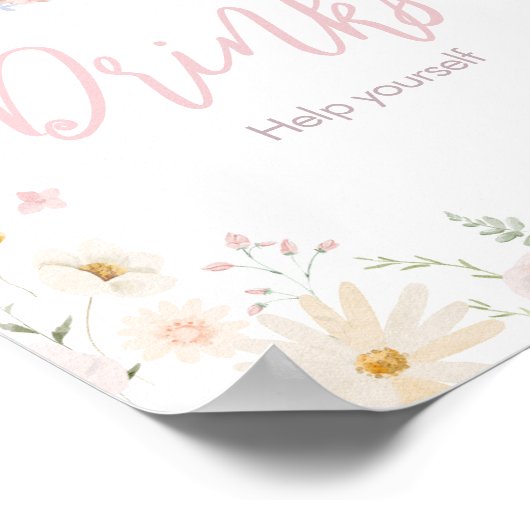 Poster Lapin Assez Baby shower Boissons (Coin)