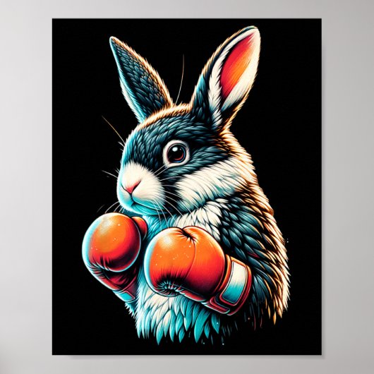 Poster Lapin Avec Gants De Boxe (Devant)