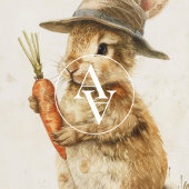 Poster Lapin avec peinture de carotte Lapin de Pâques rus