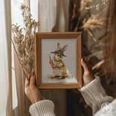 Poster Lapin avec peinture de carotte Lapin de Pâques rus